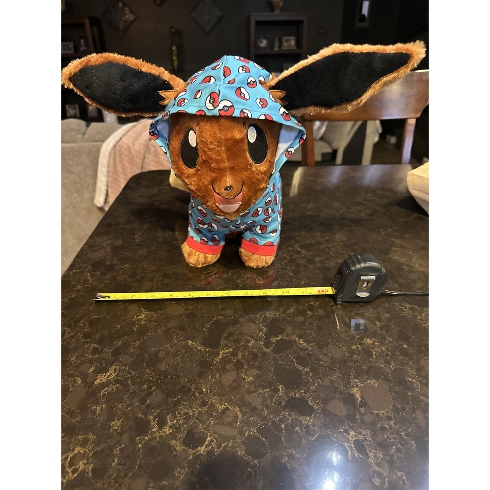 Build-A-Bear Pokemon Eevee Plush with Poke Ball Pajamas Hooded Sleeper 12 inch